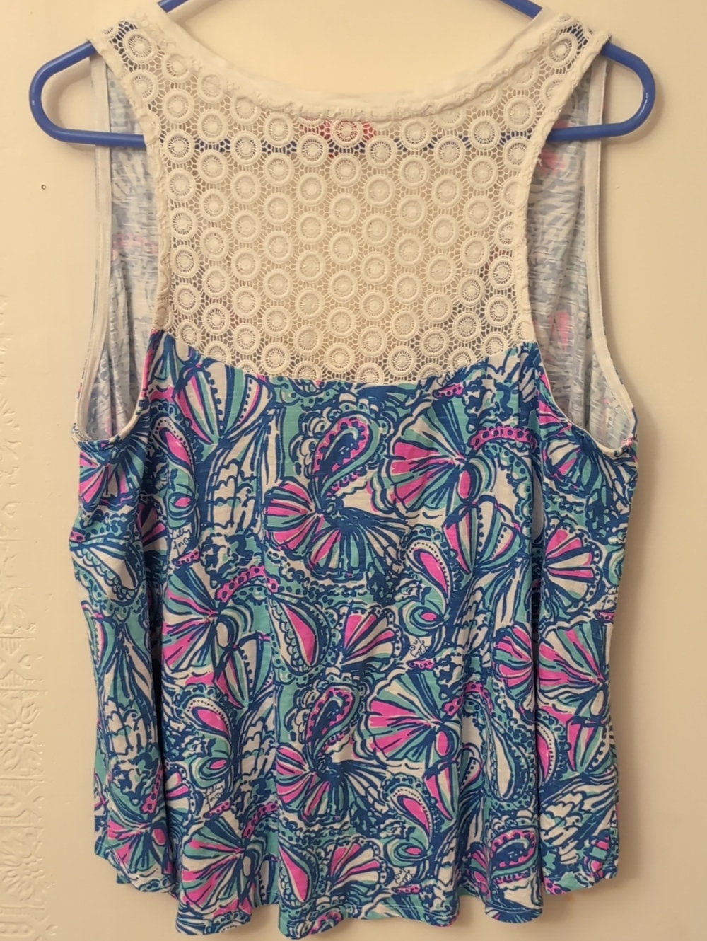 Lilly Pulitzer Blue & Pink Shell-Print Tank Top 1X - Picture 4 of 6